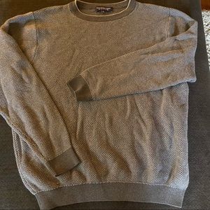 Brown, textured, Roundtree and Yorke long sleeved knit shirt. Men’s large.